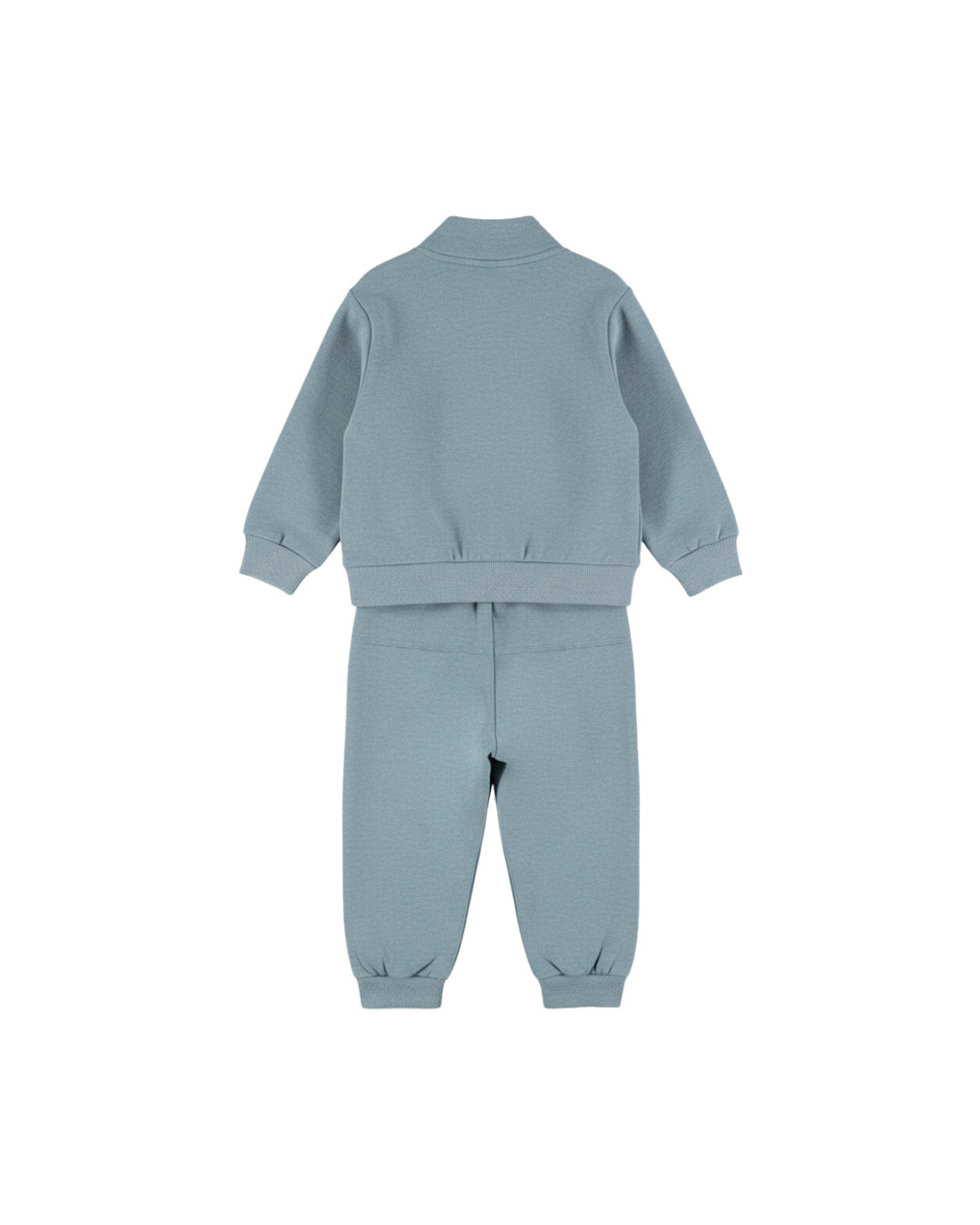 Dirkje Erkek Bebek & Çocuk Dik Yakalı Yarım Fermuarlı Sweatshirt ve Eşofman Altı Takımı - Mavi Gri - arka görünüm