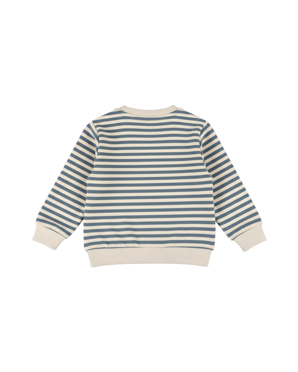 Dirkje Erkek Bebek & Çocuk Çizgili Armalı Sweatshirt - Krem Mavi - arka görünüm