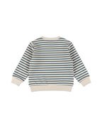 Dirkje Erkek Bebek & Çocuk Çizgili Armalı Sweatshirt - Krem Mavi - arka görünüm