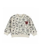 Dirkje Erkek Bebek & Çocuk Woodland Desenli Kabartmalı W Harfli Sweatshirt - Krem (6 Ay - 6 Yaş)