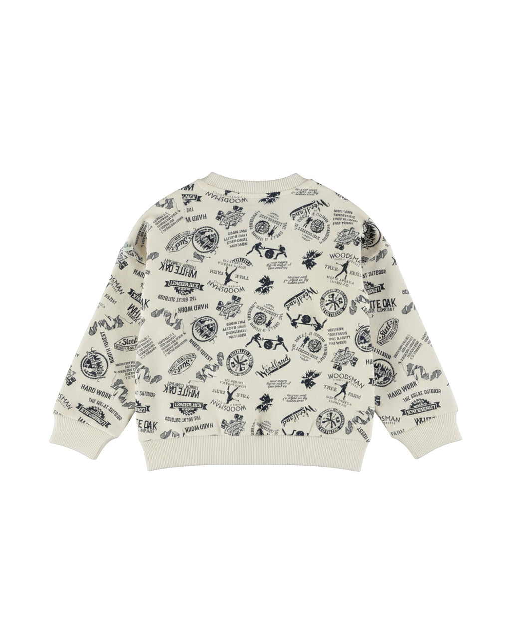 Dirkje Erkek Bebek & Çocuk Woodland Desenli Kabartmalı W Harfli Sweatshirt - Krem - arka görünüm