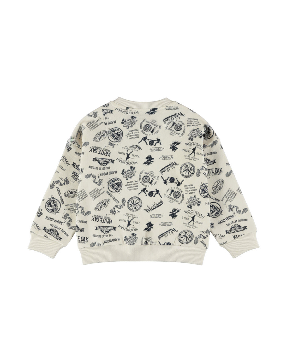 Dirkje Erkek Bebek & Çocuk Woodland Desenli Kabartmalı W Harfli Sweatshirt - Krem - arka görünüm
