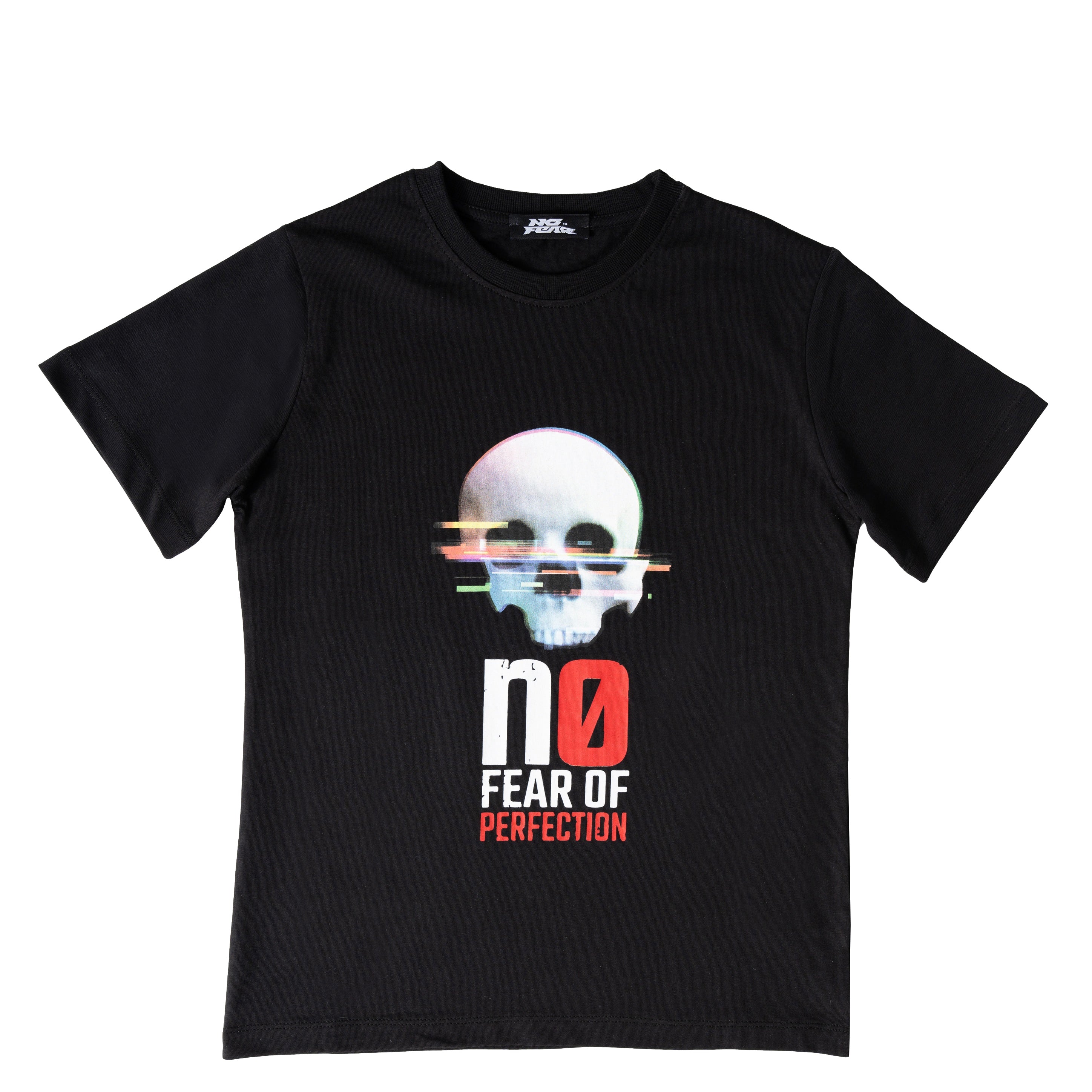 No Fear of Perfection Kuru Kafa Baskılı Pamuk Siyah Tişört