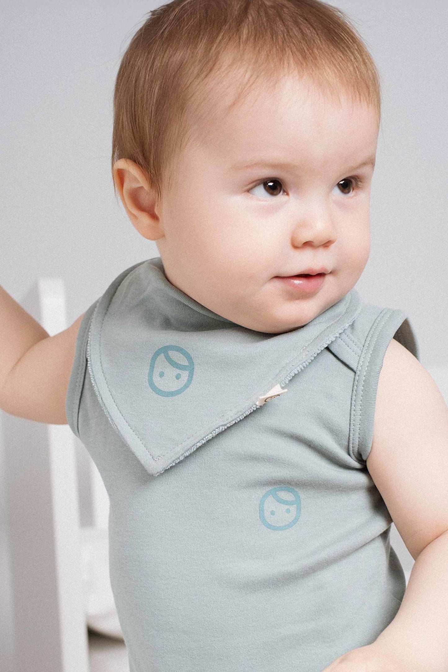 3'lü Sıvı Geçirmez Organik Pamuk Bandana Önlük Seti Born to be Gusto - Riki Baby&Kids
