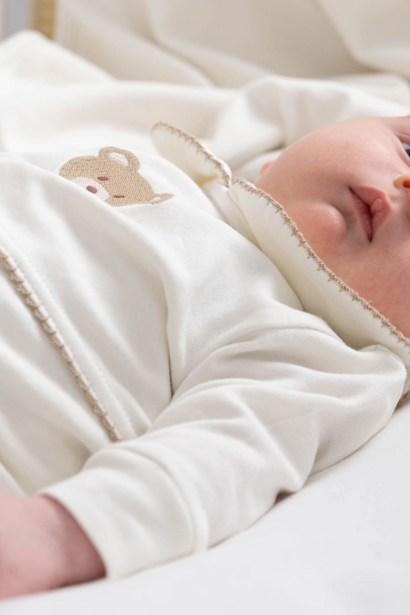 Organik Pamuk Bebe Yakalı Tulum Playtime Ayıcık Nakışlı - Riki Baby&Kids