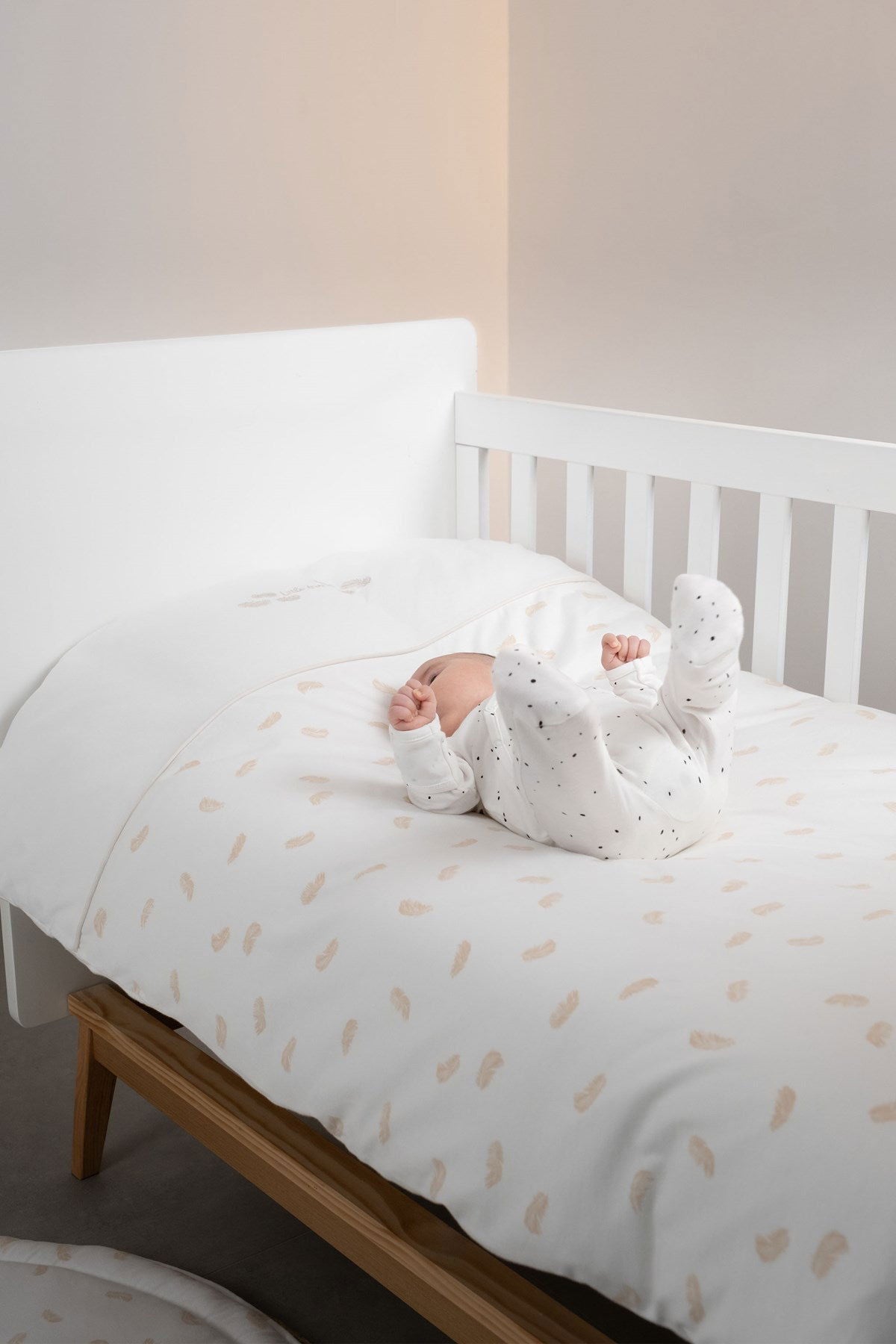 Organik Pamuk 100x150cm Feather Bebek Nevresim Yastık Seti - Riki Baby&Kids