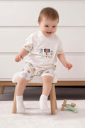 Organik Pamuk Bebek Şort Takım Animal Desenli - Riki Baby&Kids