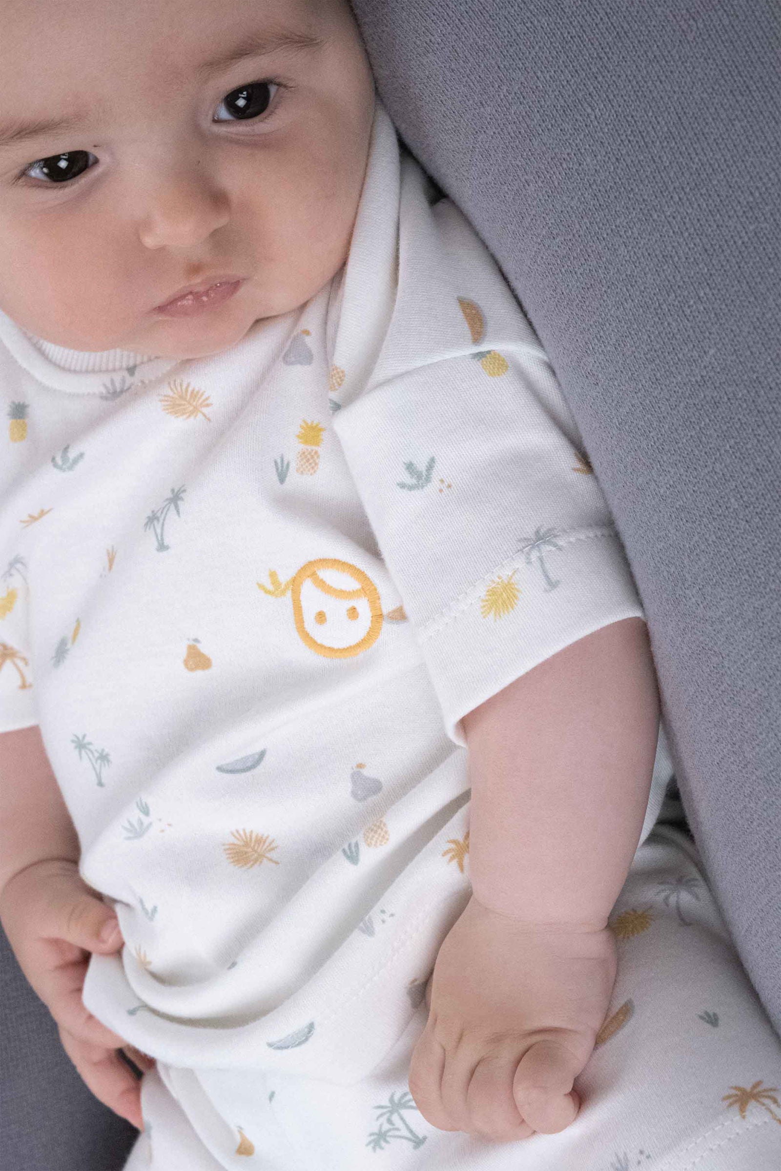 Organik Pamuk Bebek Şort Takımı Piknik - Riki Baby&Kids