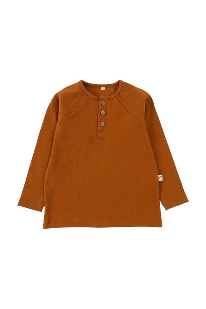 Organik Pamuk Çocuk Kaşkorse Kiremit Sweatshirt - Riki Baby&Kids