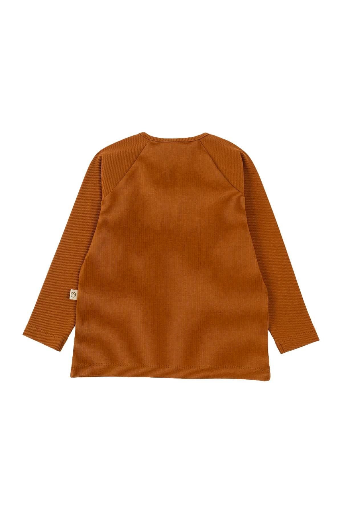Organik Pamuk Çocuk Kaşkorse Kiremit Sweatshirt - Riki Baby&Kids