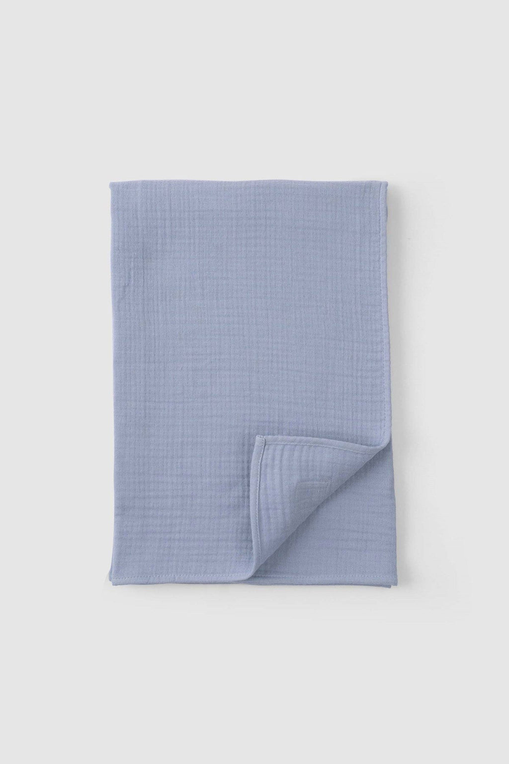 Organik Pamuk Dört Katlı Müslin Bezi Örtü 100x100 cm Mavi - Riki Baby&Kids