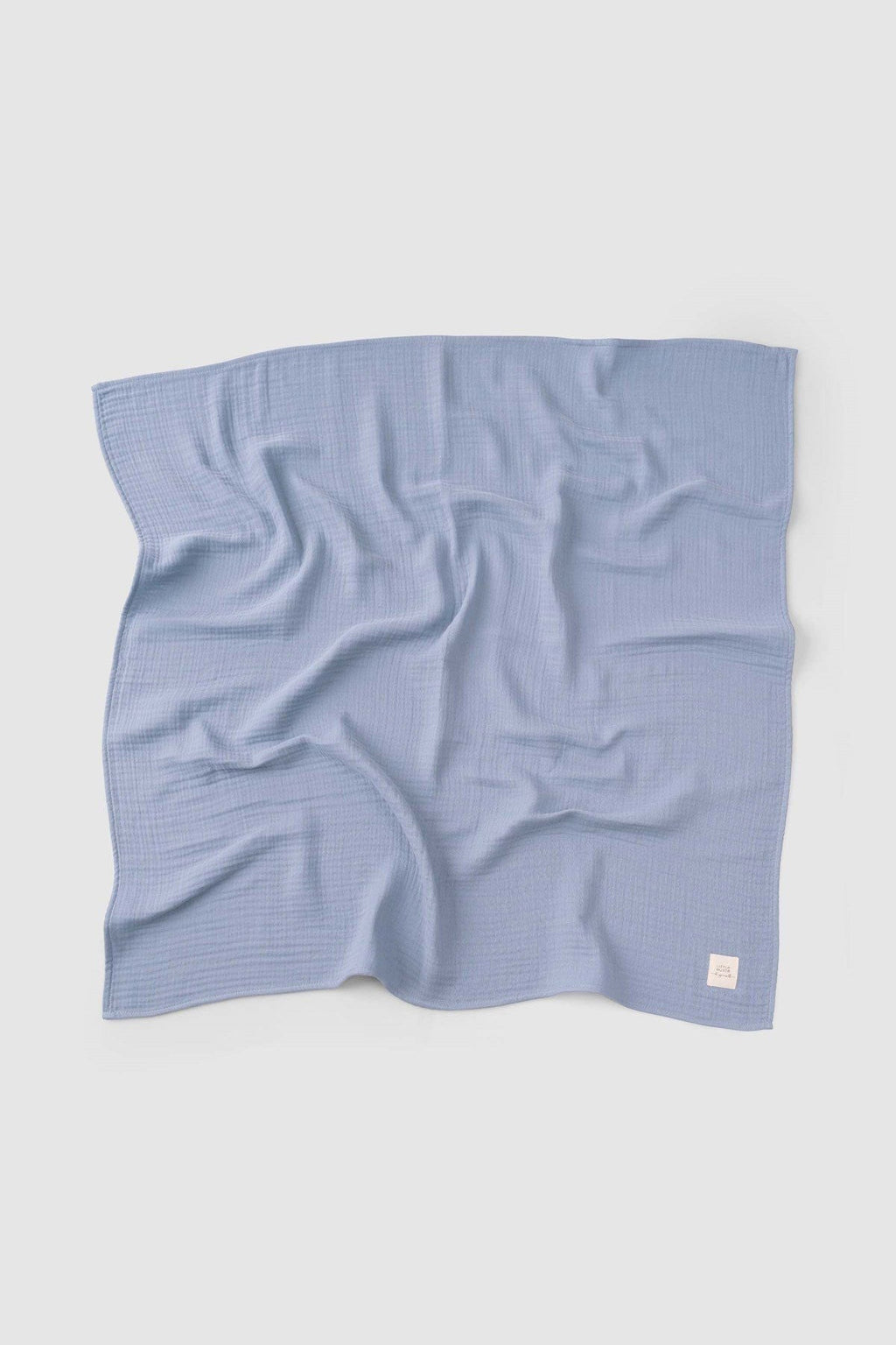 Organik Pamuk Dört Katlı Müslin Bezi Örtü 100x100 cm Mavi - Riki Baby&Kids