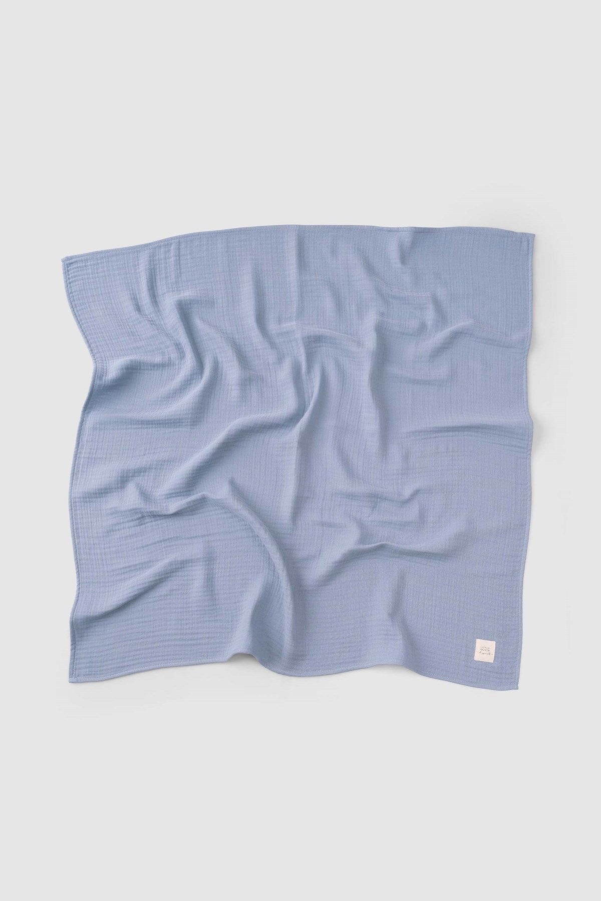 Organik Pamuk Dört Katlı Müslin Bezi Örtü 100x100 cm Mavi - Riki Baby&Kids