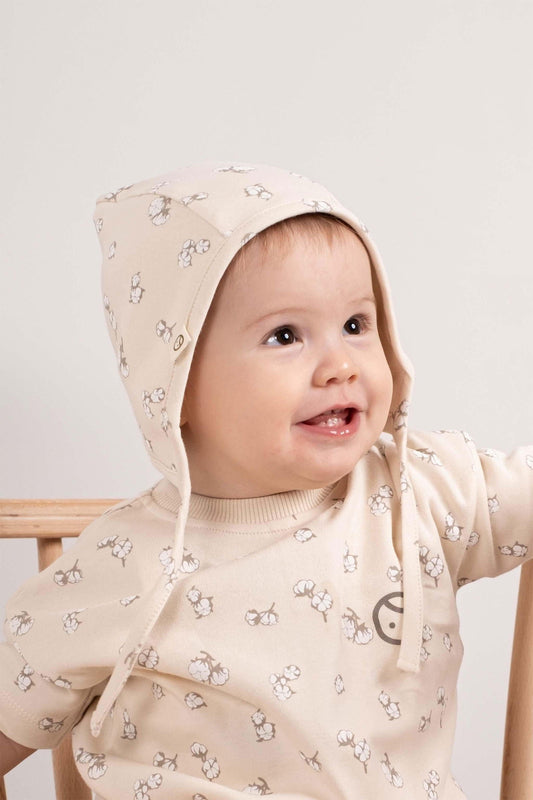 Organik Pamuk Küçük Pamuk Desenli İngiliz Bebek Şapka - Riki Baby&Kids