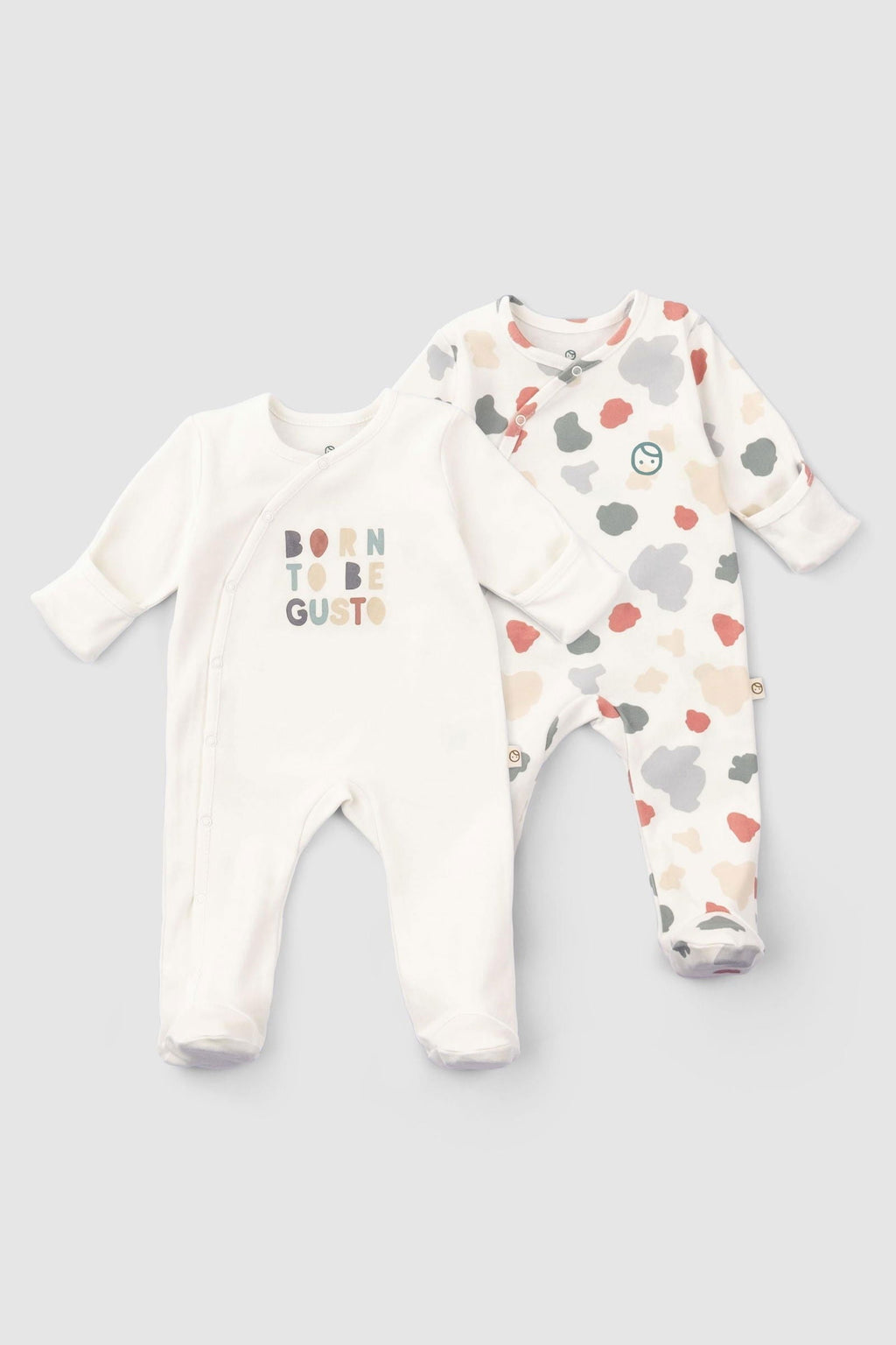 Organik Pamuk Kendinden Eldivenli Patikli 2'li Born to be Gusto Tulum Seti - Riki Baby&Kids