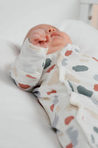 Organik Pamuk Kendinden Eldivenli Patikli 2'li Born to be Gusto Tulum Seti - Riki Baby&Kids