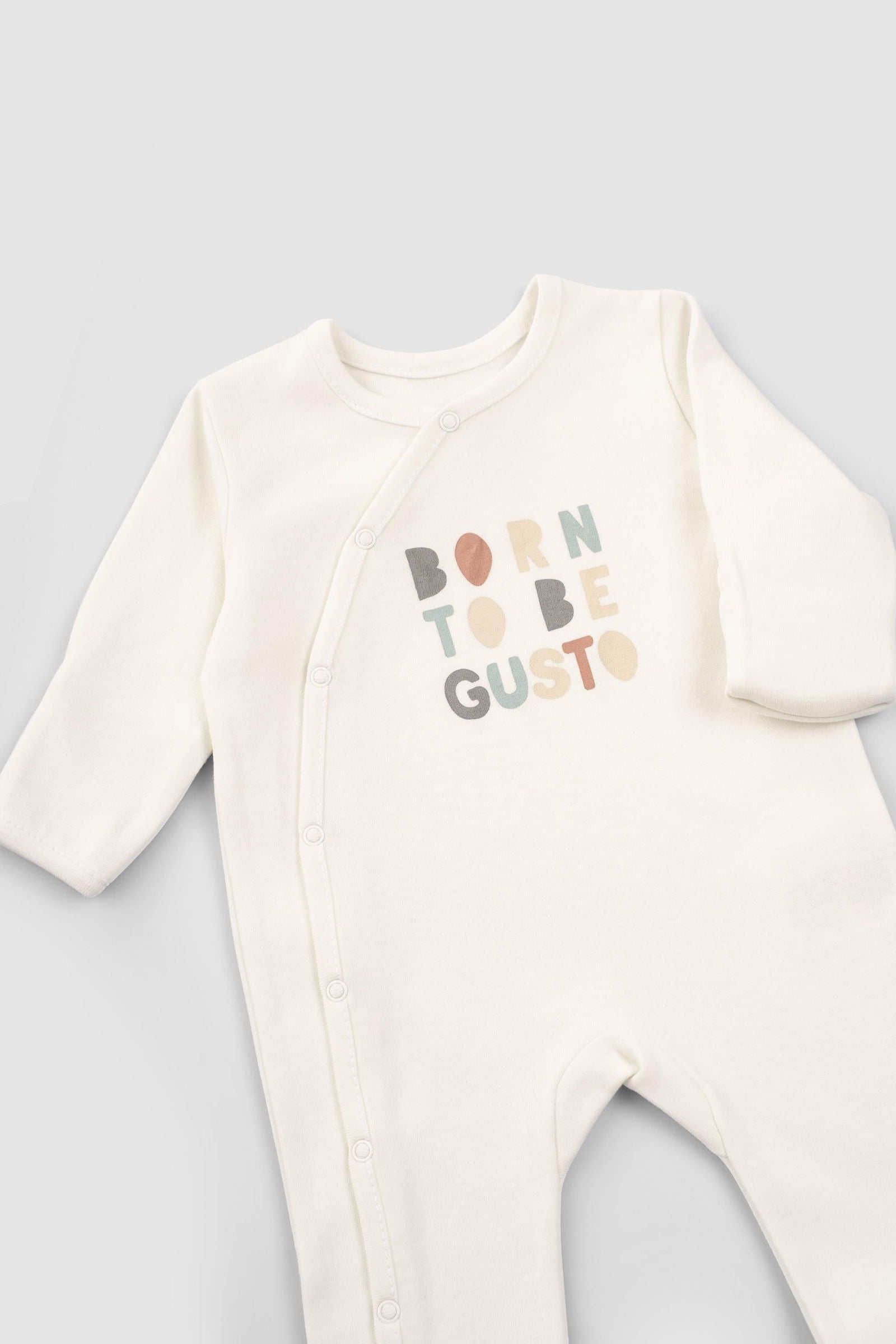Organik Pamuk Kendinden Eldivenli Patikli 2'li Born to be Gusto Tulum Seti - Riki Baby&Kids