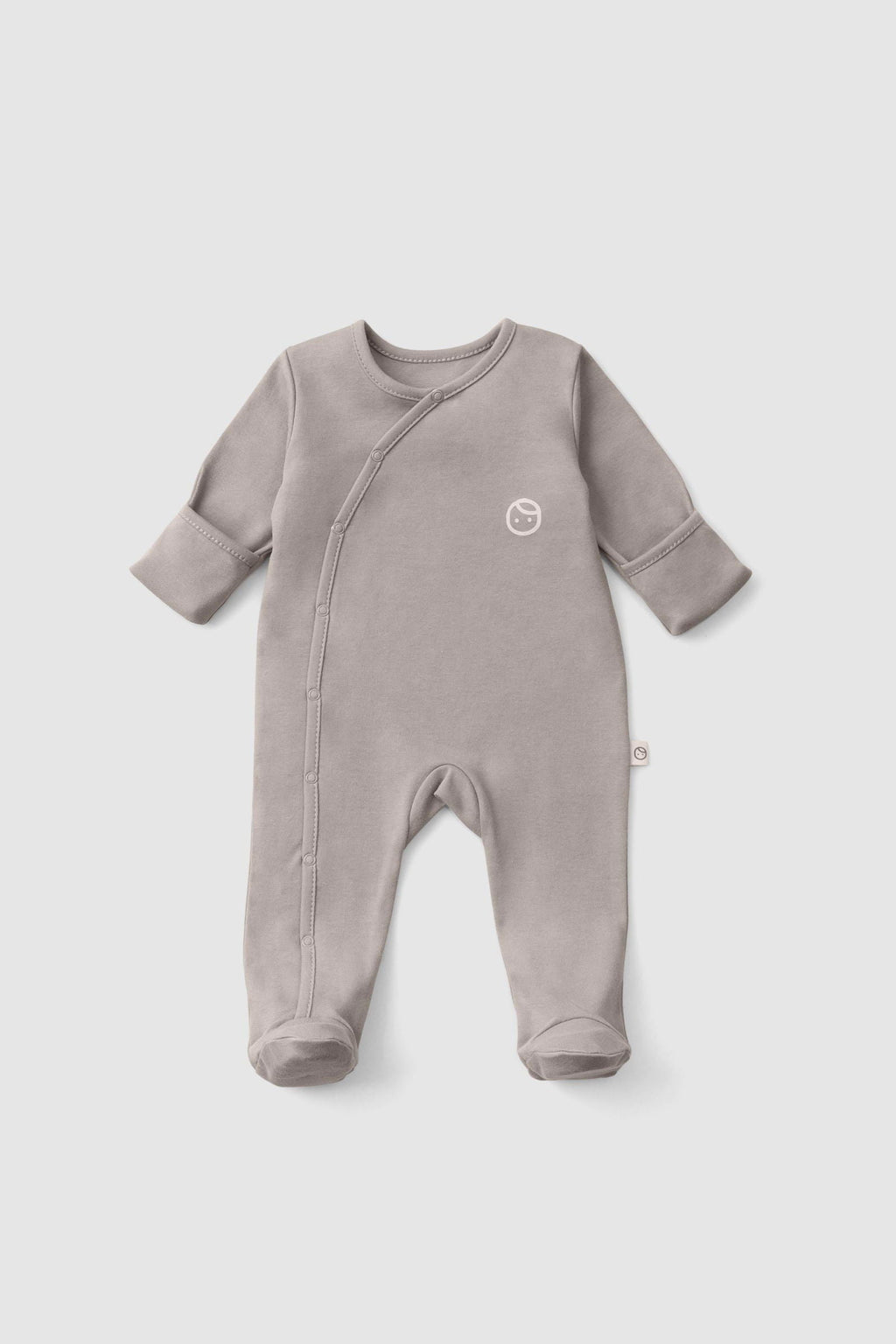 Organik Pamuk Kendinden Eldivenli Patikli 2'li Küçük Pamuk Desenli Tulum Seti - Riki Baby&Kids