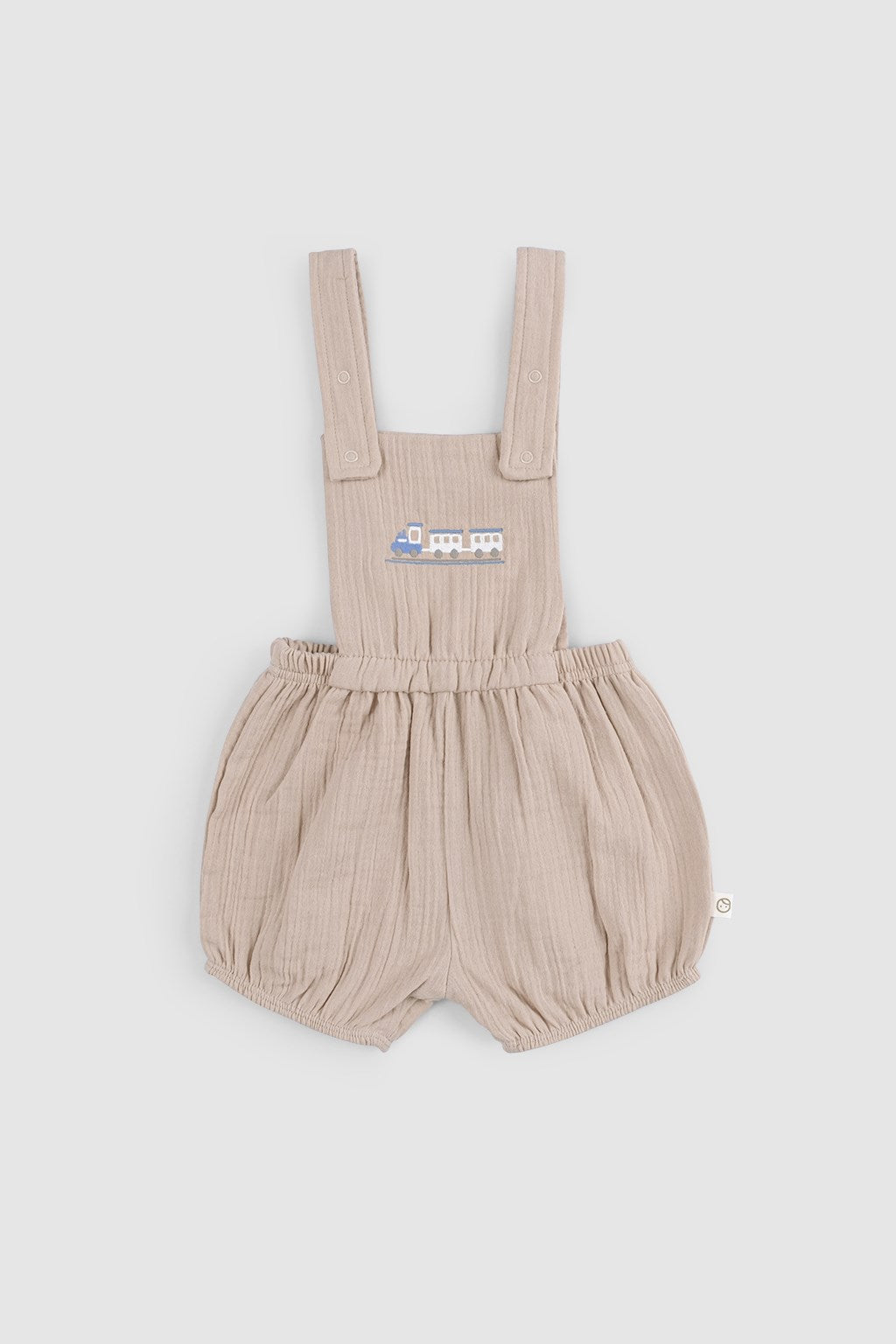 Organik Pamuk Müslin Bebek Bej Bloomerlı Şort Salopet