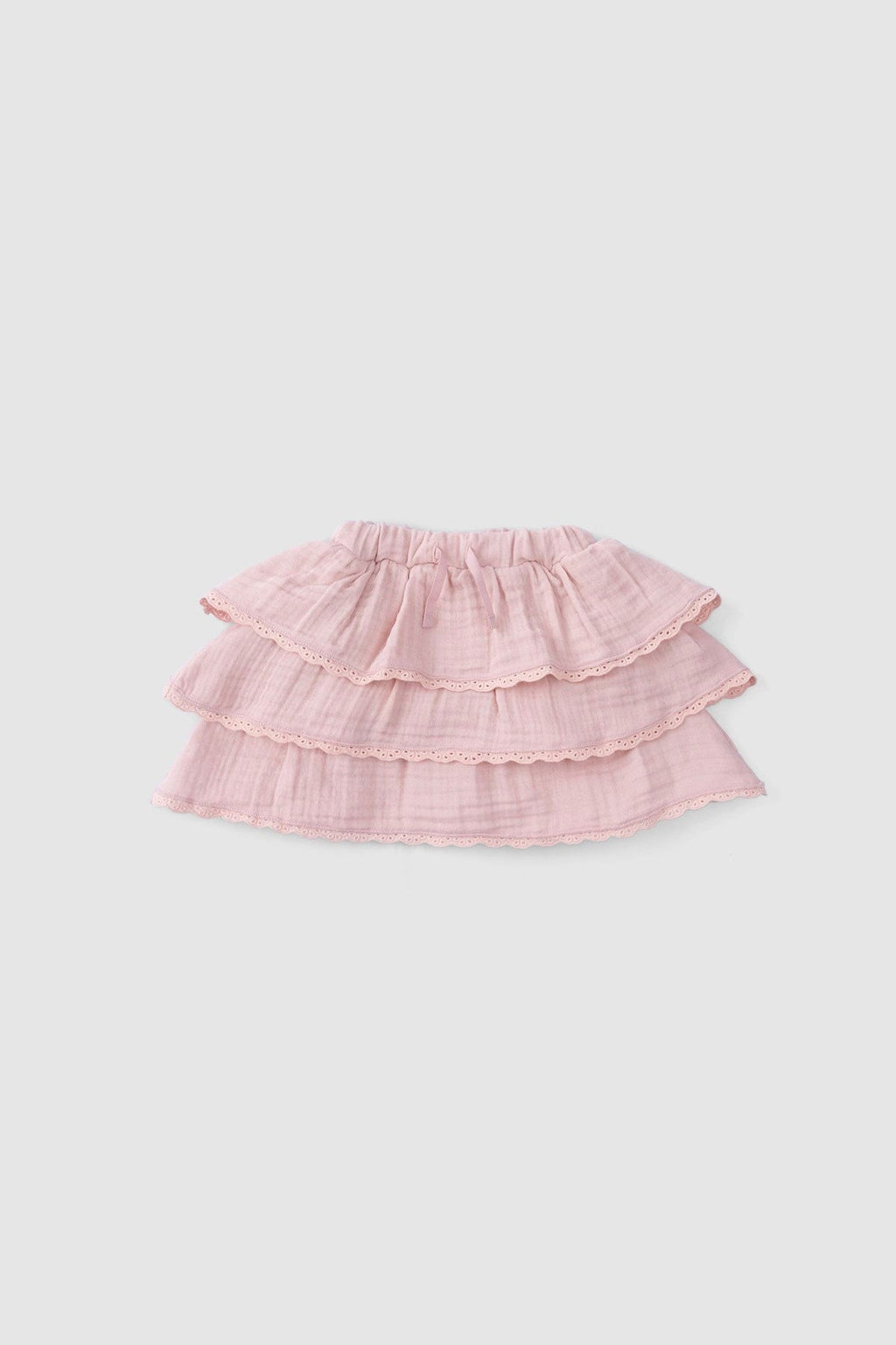 Organik Pamuk Müslin Brodeli Bebek Etek Bloomerlı Pembe - Riki Baby&Kids