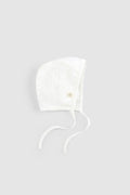 Organik Pamuk Pointel İngiliz Yenidoğan Ekru Şapka - Riki Baby&Kids