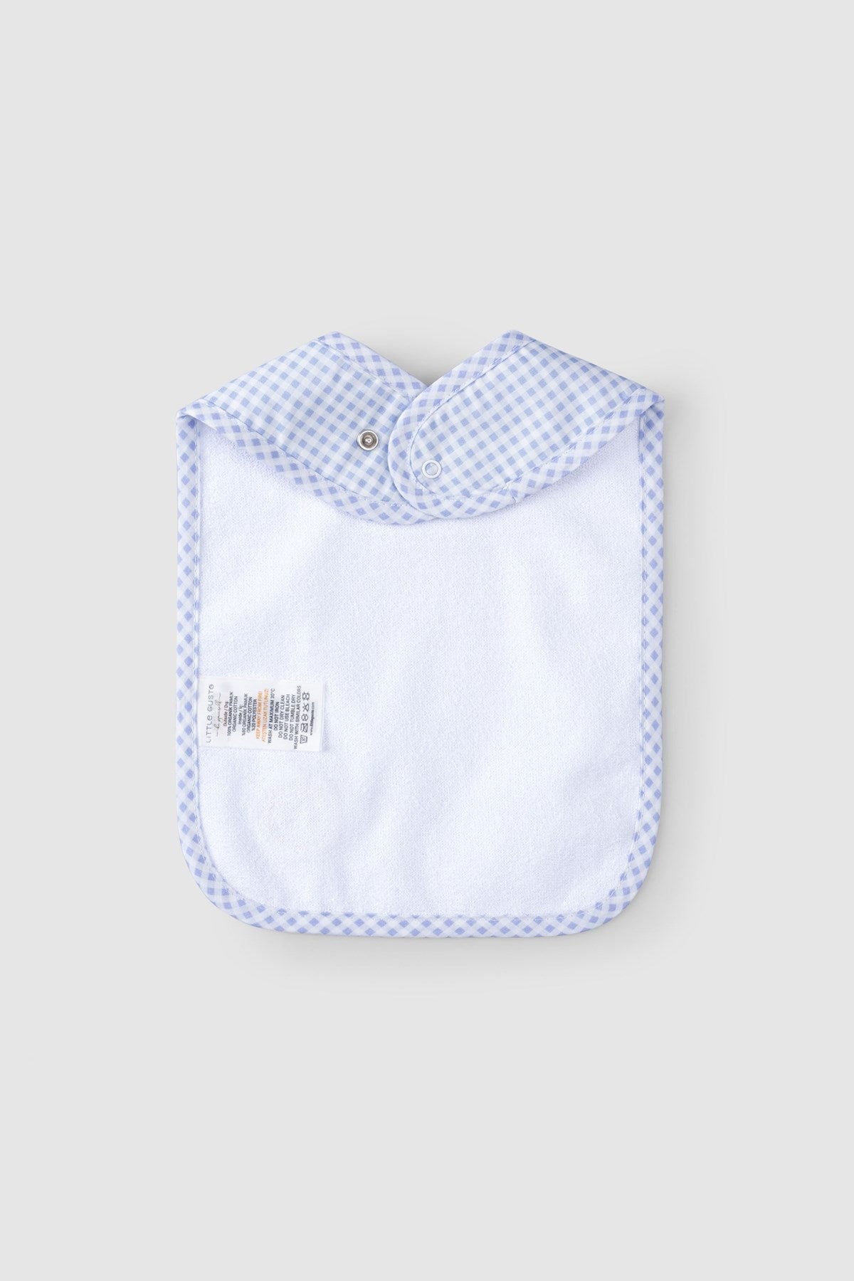 Organik Pamuk Sıvı Geçirmez Piknik Mavi Mama Önlüğü - Riki Baby&Kids