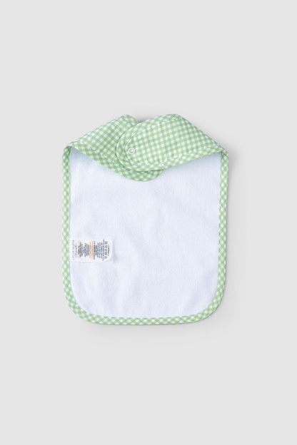 Organik Pamuk Sıvı Geçirmez Piknik Yeşil Mama Önlüğü - Riki Baby&Kids