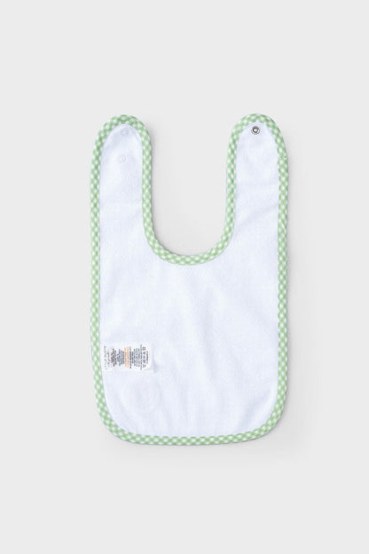 Organik Pamuk Sıvı Geçirmez Piknik Yeşil Mama Önlüğü - Riki Baby&Kids