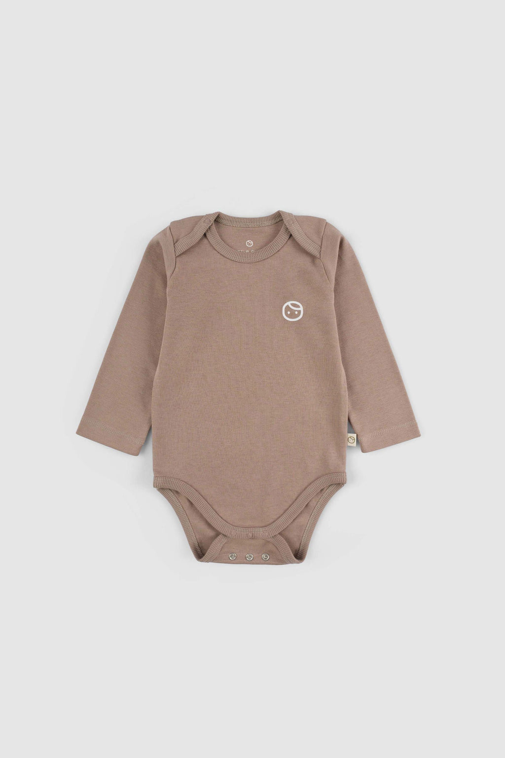 Organik Pamuk Uzun Kollu Ayarlanabilir Çıtçıtlı Kahve Zıbın - Riki Baby&Kids