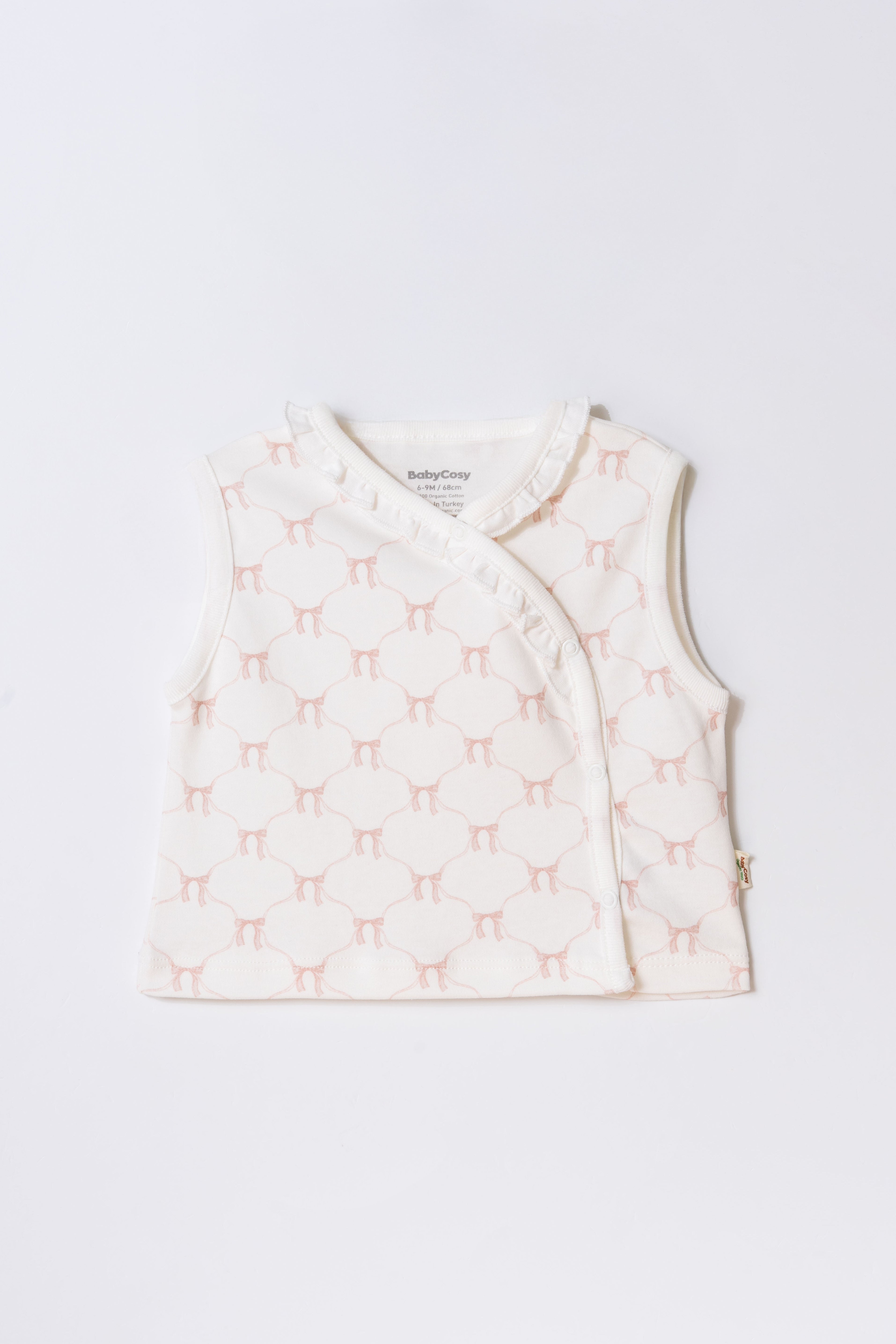 Organik Pamuk 2’li Kız Bebek Yelek Seti - Bow Koleksiyonu