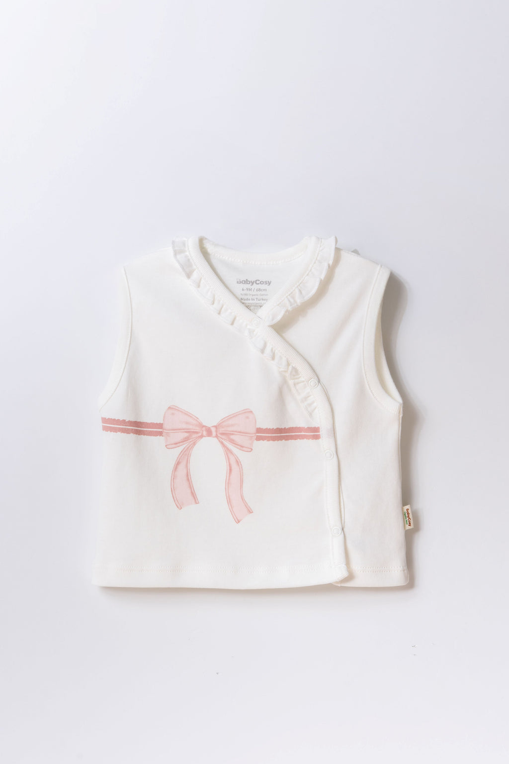 Organik Pamuk 2’li Kız Bebek Yelek Seti - Bow Koleksiyonu