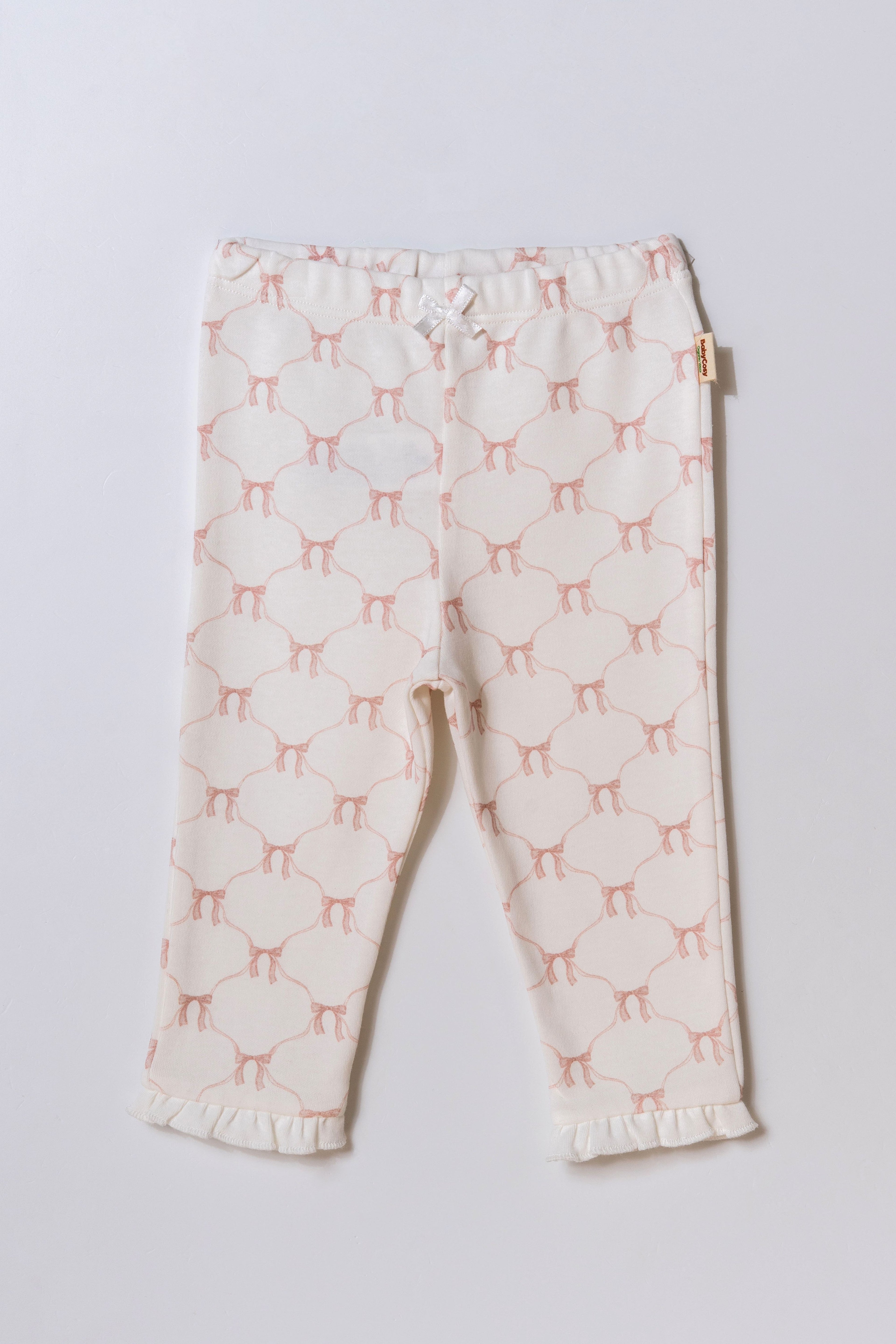 Organik Pamuk 2’li Pembe Fırfırlı Pantolon Seti – Bow Koleksiyonu