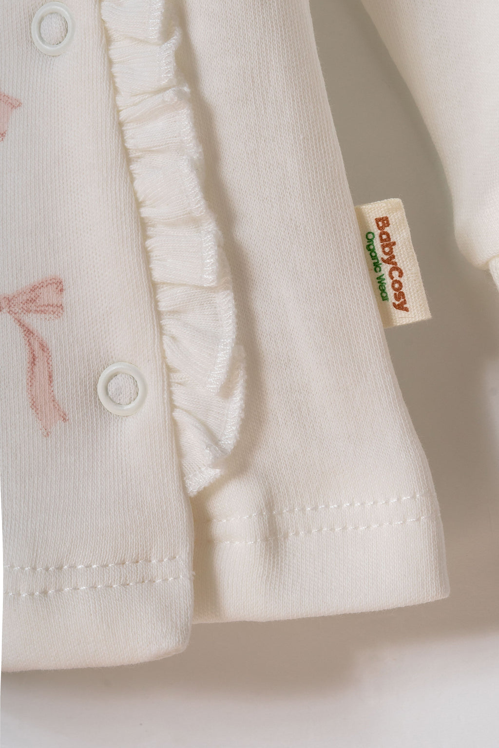 Organik Pamuk Yan Düğmeli Fiyonklu Takım – Bow Koleksiyonu