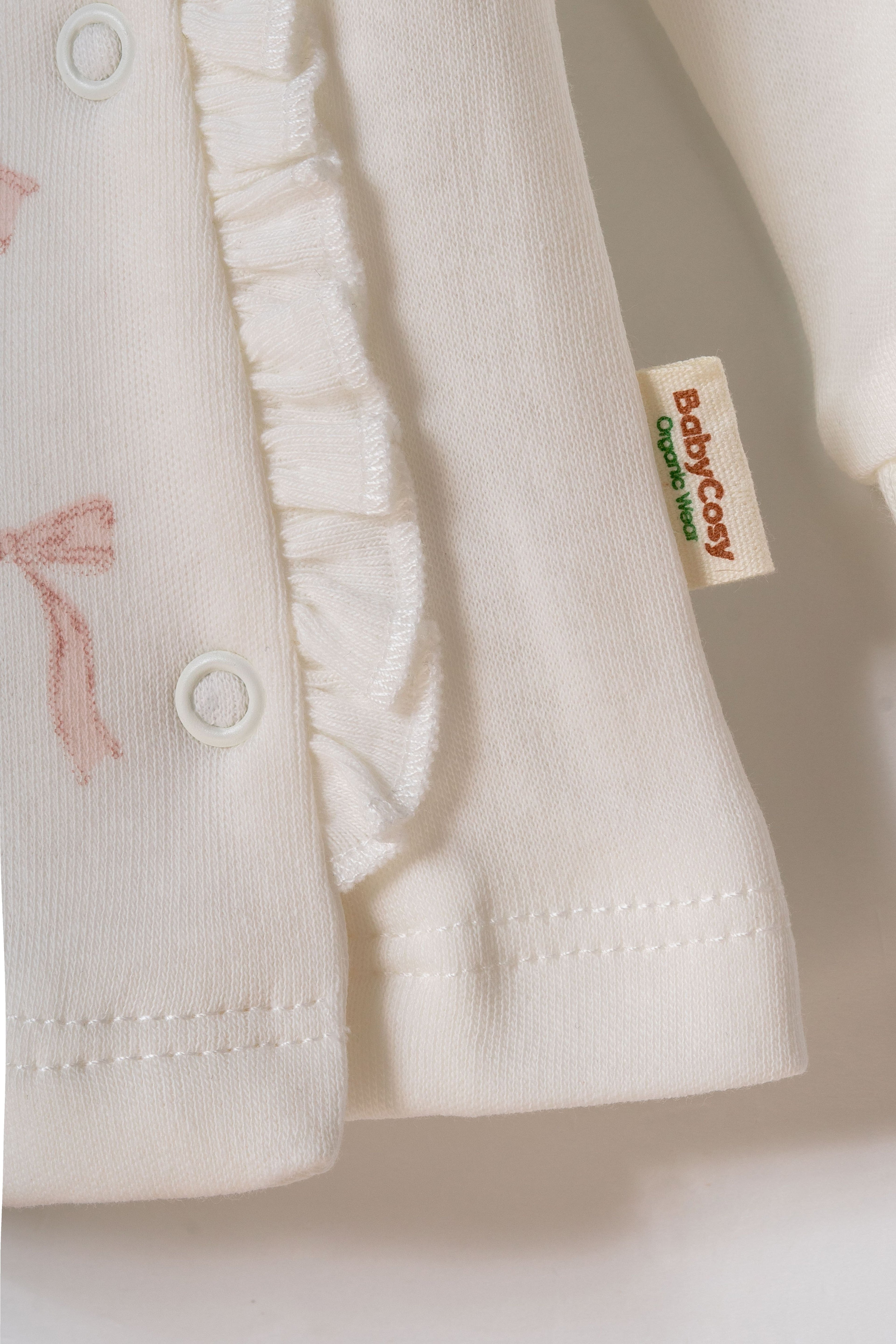 Organik Pamuk Yan Düğmeli Fiyonklu Takım – Bow Koleksiyonu