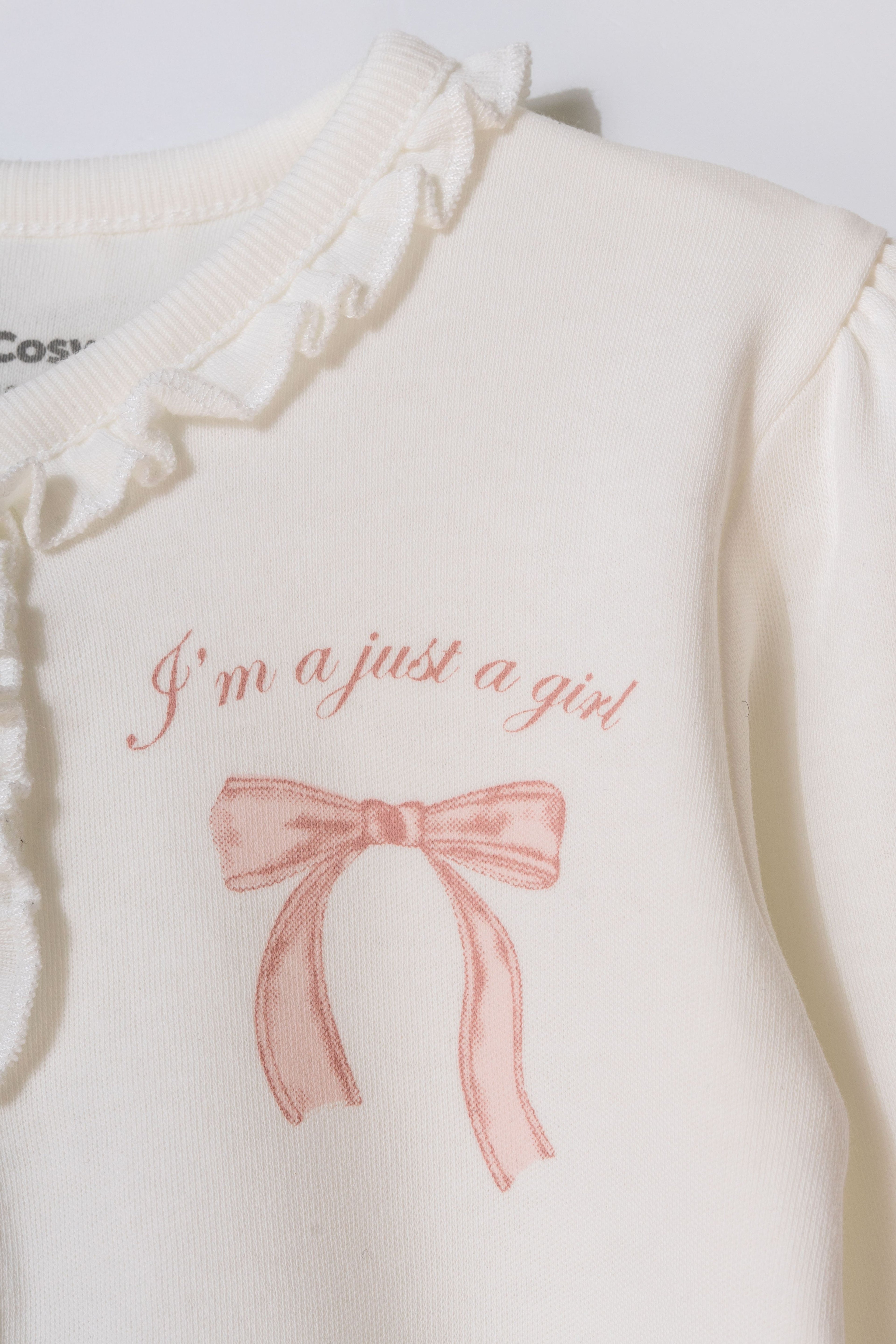 Organik Pamuk Fiyonklu Yazılı İki Parça Takım – Bow Koleksiyonu