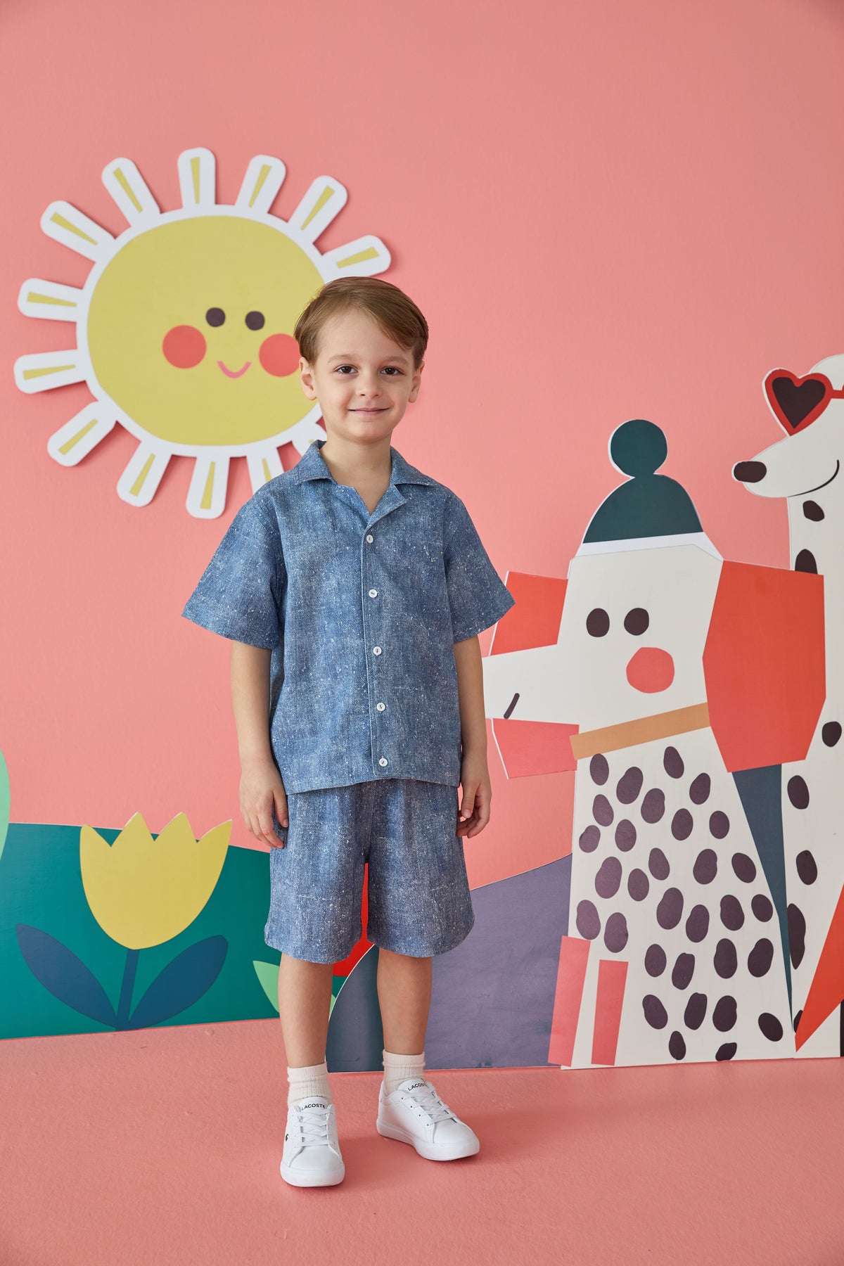 Patique Denim Görünümlü Pamuk İkili Takım