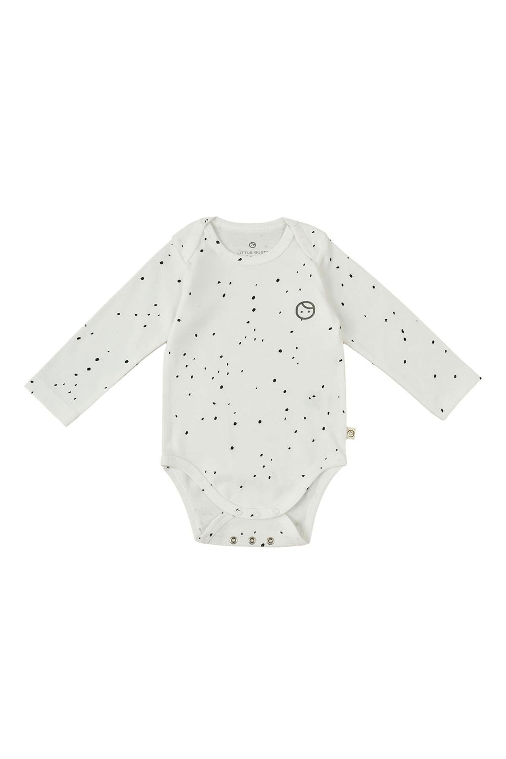 Uzun Kollu Ayarlanabilir Çıtçıtlı Zıbın Cosmos Beyaz Organik Pamuk - Riki Baby&Kids