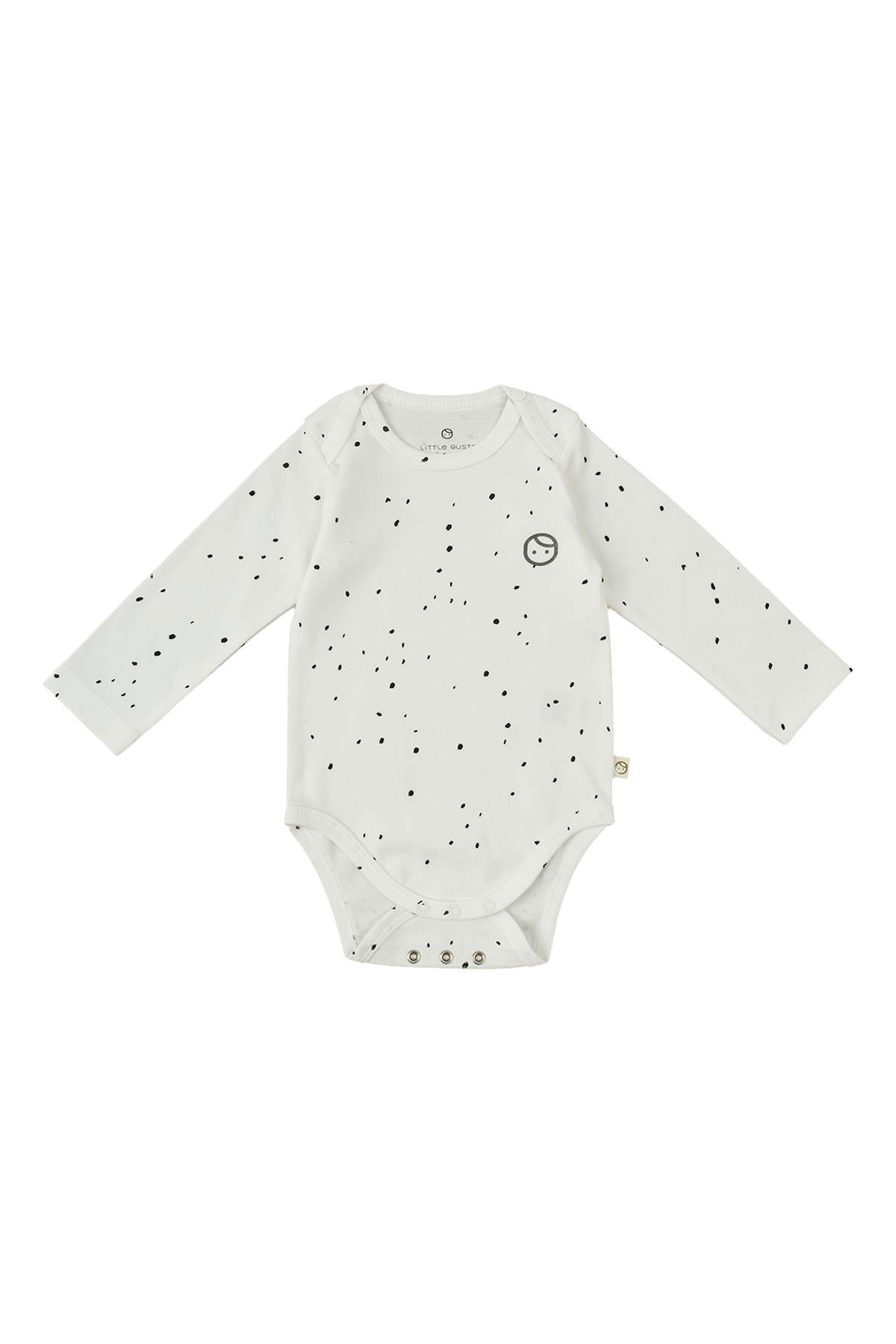 Uzun Kollu Ayarlanabilir Çıtçıtlı Zıbın Cosmos Beyaz Organik Pamuk - Riki Baby&Kids