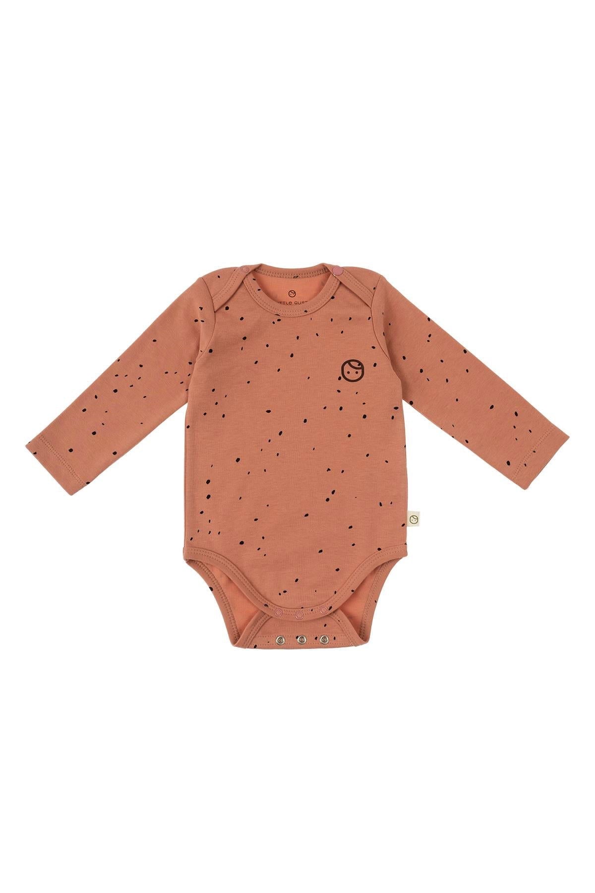 Uzun Kollu Ayarlanabilir Çıtçıtlı Zıbın Cosmos Pembe Organik Pamuk - Riki Baby&Kids