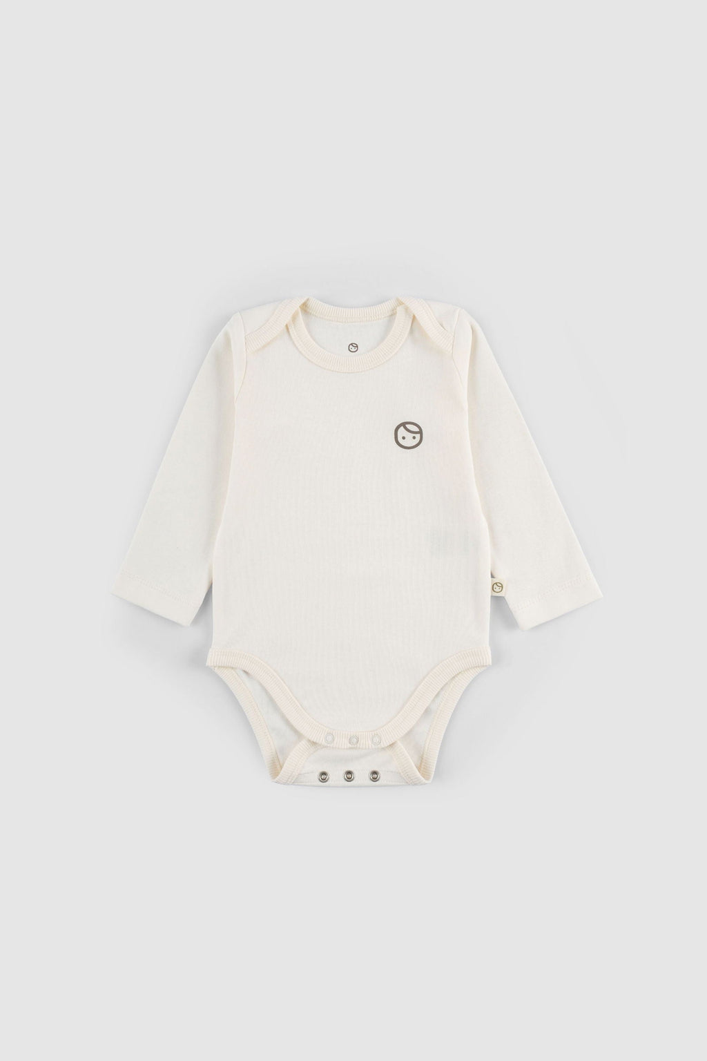 Uzun Kollu Ayarlanabilir Çıtçıtlı Zıbın Ekru Organik Pamuk - Riki Baby&Kids