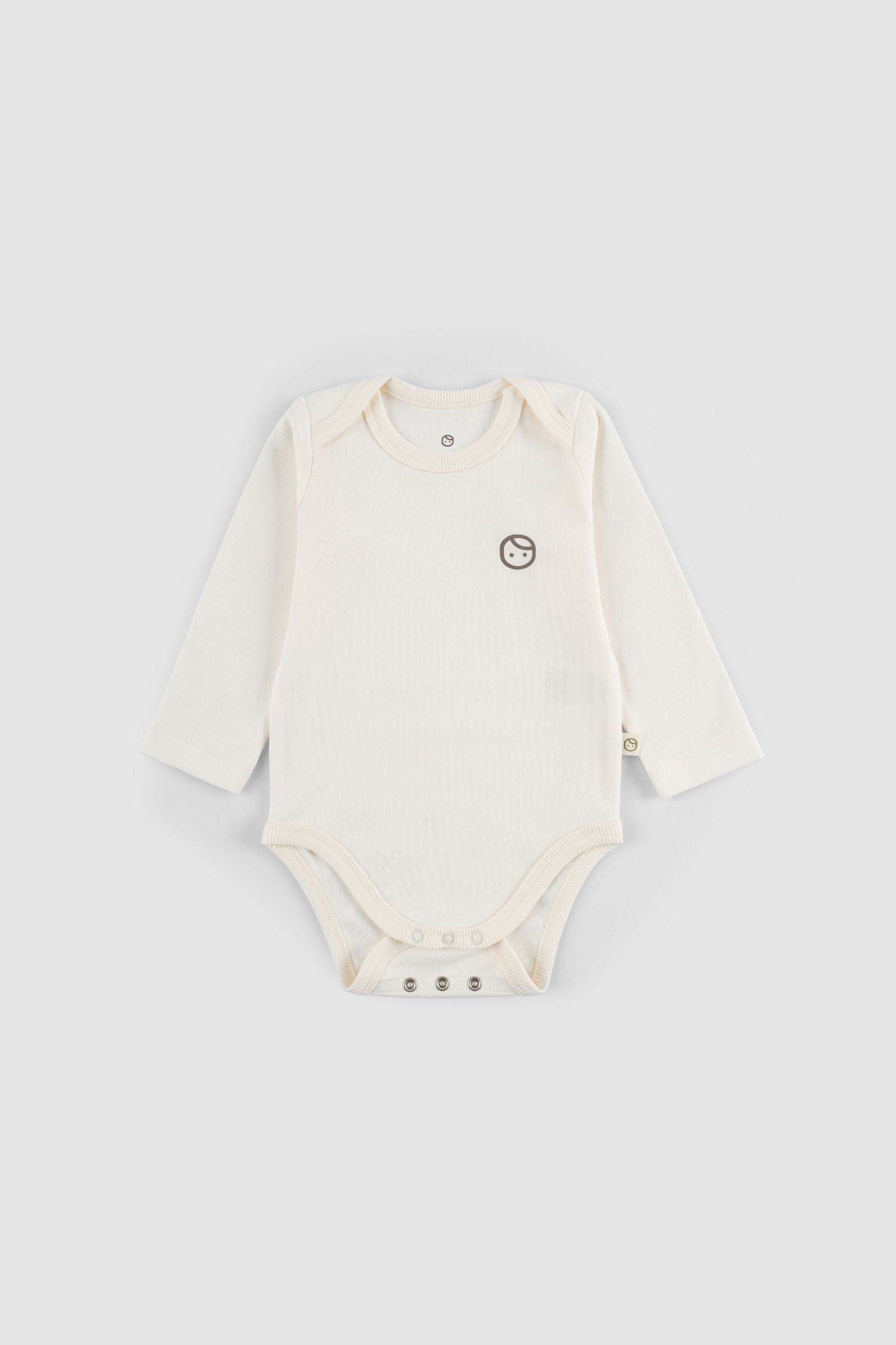 Uzun Kollu Ayarlanabilir Çıtçıtlı Zıbın Ekru Organik Pamuk - Riki Baby&Kids