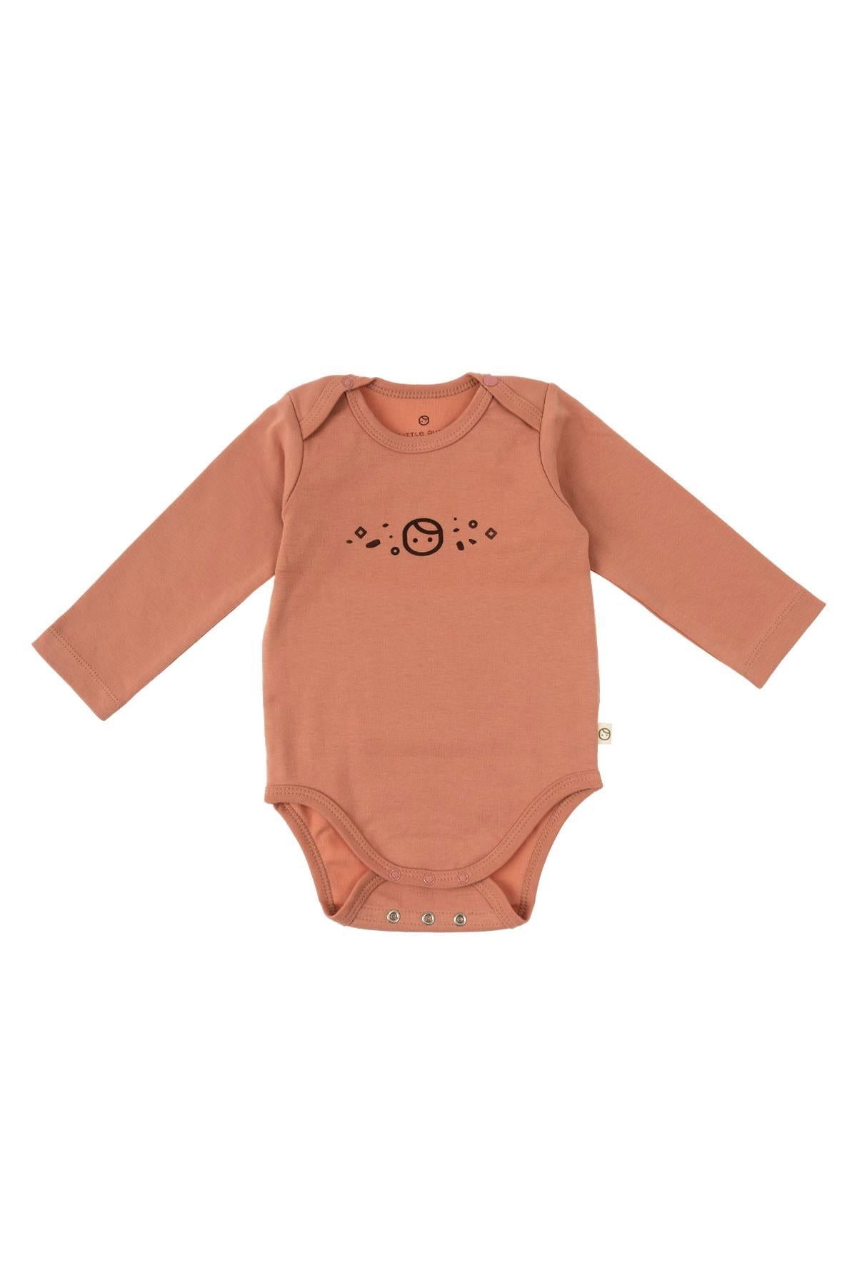 Uzun Kollu Ayarlanabilir Çıtçıtlı Zıbın Pembe Organik Pamuk Planet Gusto - Riki Baby&Kids