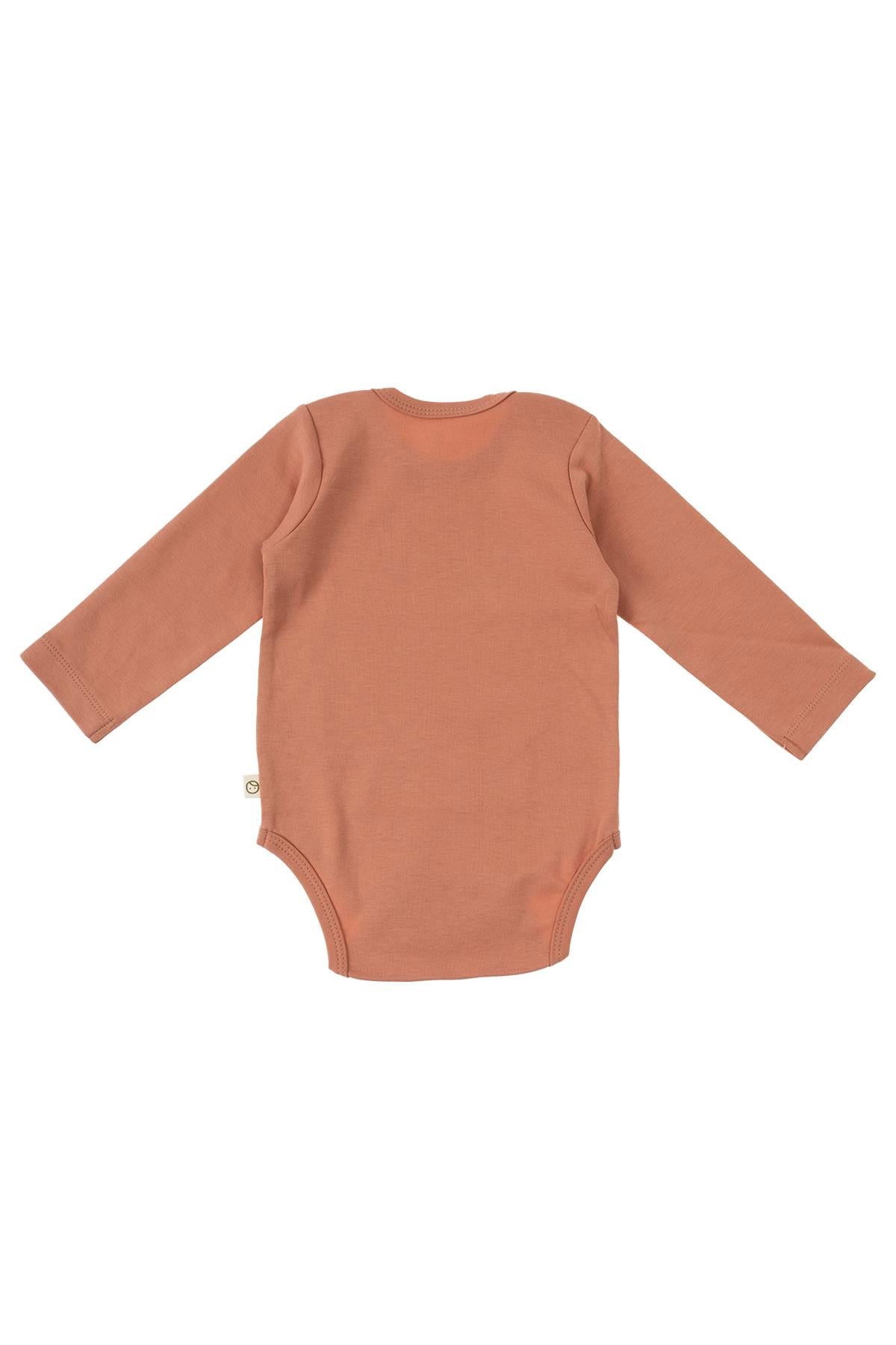 Uzun Kollu Ayarlanabilir Çıtçıtlı Zıbın Pembe Organik Pamuk Planet Gusto - Riki Baby&Kids