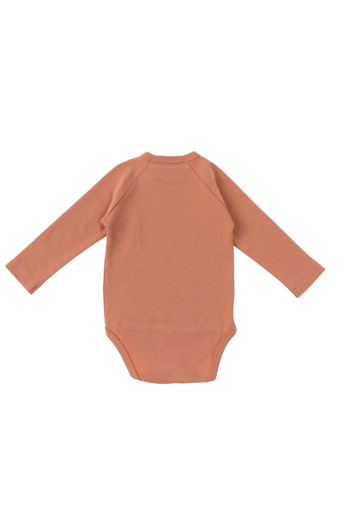 Uzun Kollu Kruvaze Zıbın Yenidoğan Pembe Organik Pamuk - Riki Baby&Kids