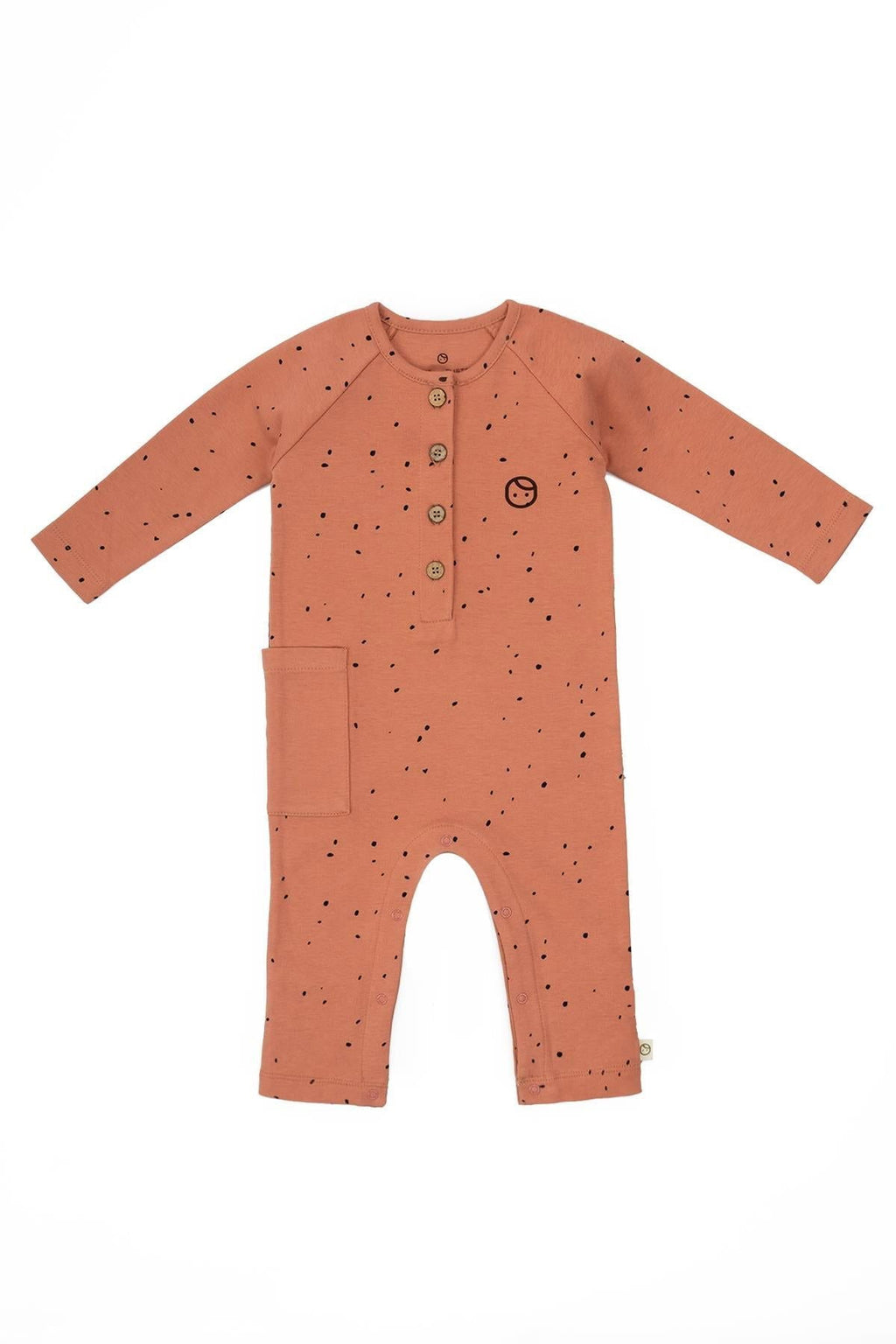 Uzun Kollu Tulum Bebek Cosmos Pembe Organik Pamuk - Riki Baby&Kids