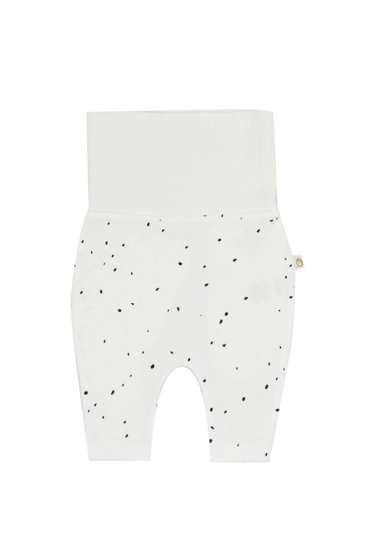 Yüksek Bel Pantolon Bebek Cosmos Beyaz Organik Pamuk - Riki Baby&Kids