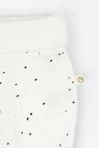 Yüksek Bel Pantolon Bebek Cosmos Beyaz Organik Pamuk - Riki Baby&Kids
