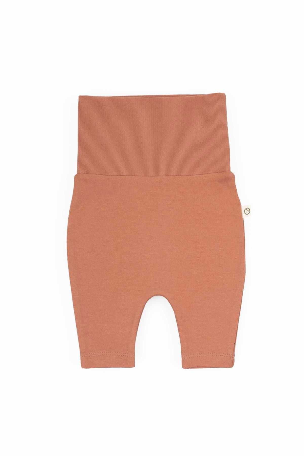 Yüksek Bel Pantolon Bebek Pembe Organik Pamuk - Riki Baby&Kids