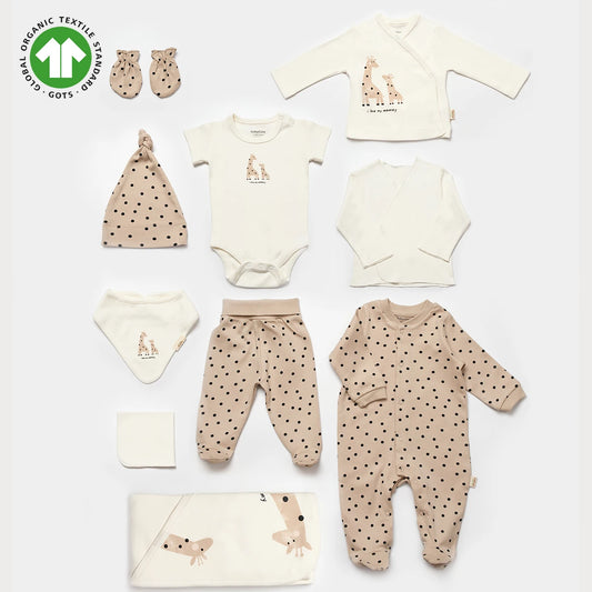 BabyCosy Organik Pamuk Giraffe 10'lu Hastane Çıkış Seti - Riki Baby&Kids