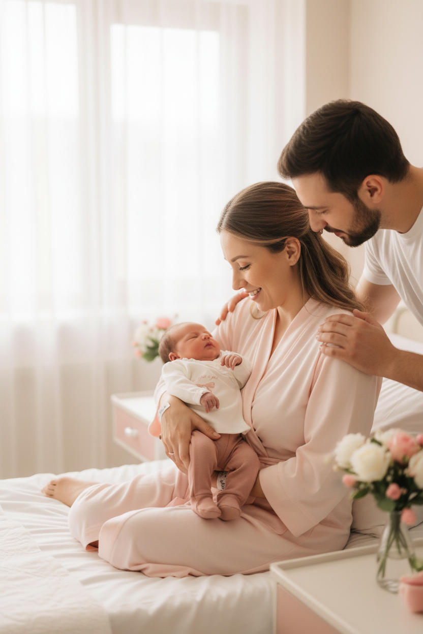 Organik Pamuk Bow 10’lu Kutulu Hastane Çıkış Seti